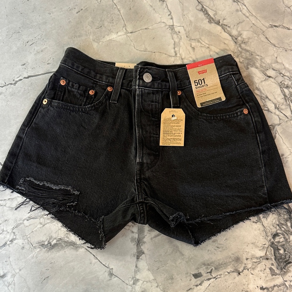 NWT! Levi's 501 Women's High Rise Black Jean Shorts